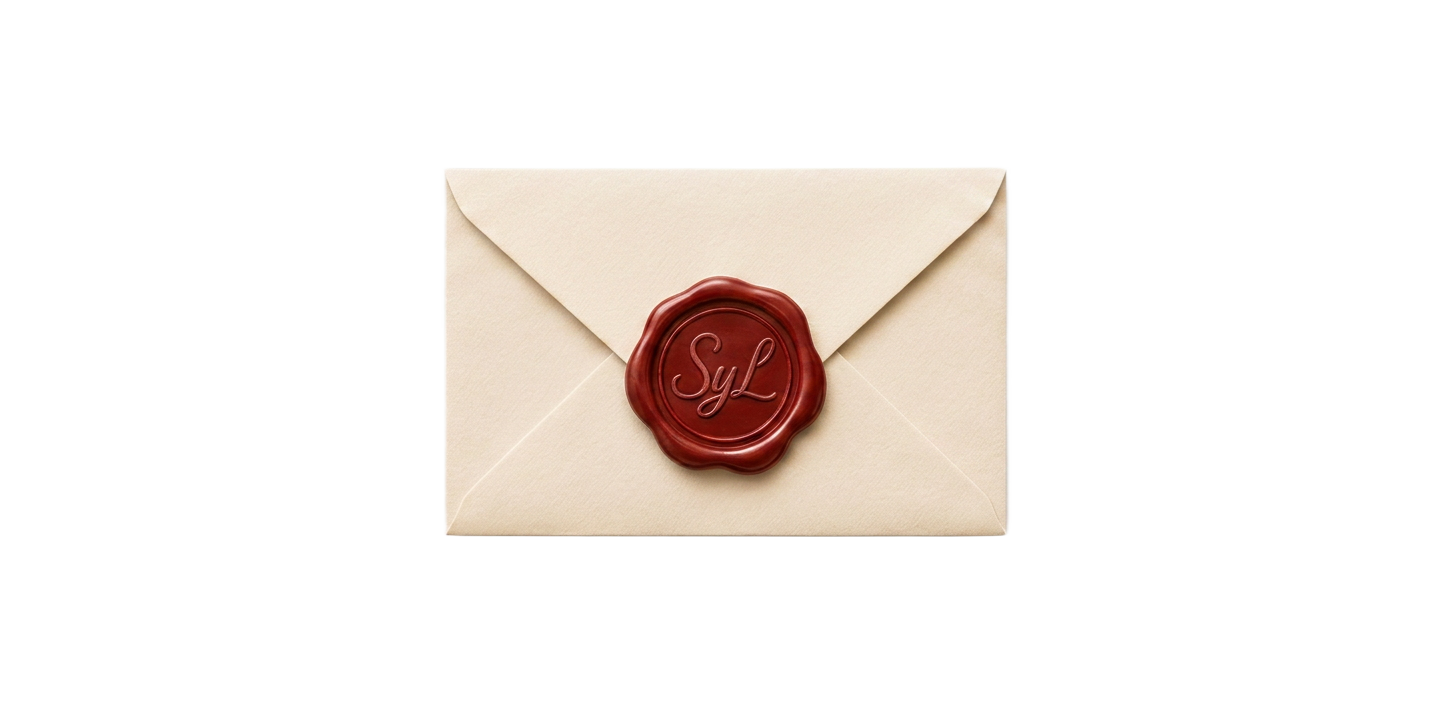 Envelope com selo de cera SyL — See You, Letter